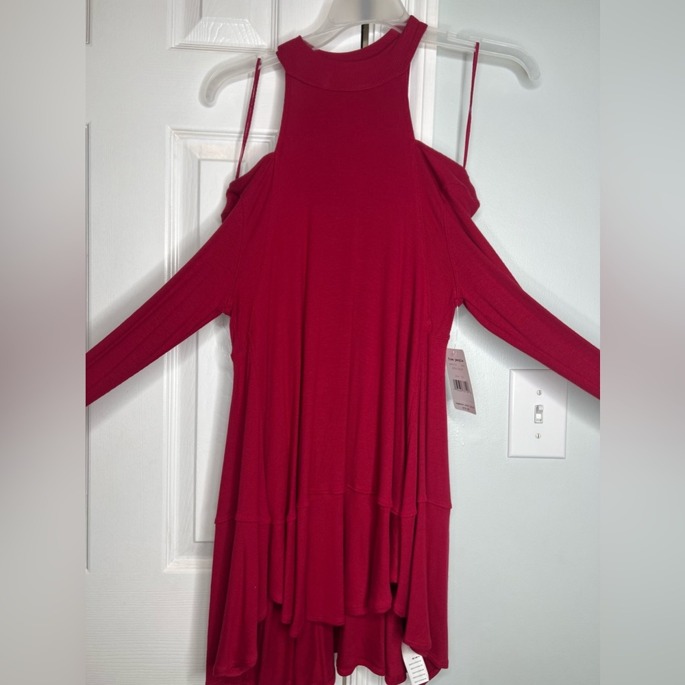 Free people Red off shoulder long sleeve dress Size XS